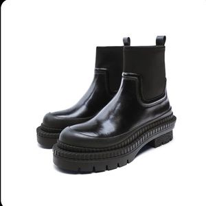Zara Leather Lug Boots
